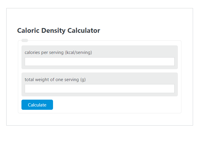 caloric density calculator