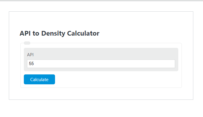 api to density calculator