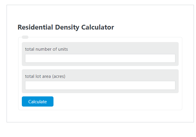 residential density calculator