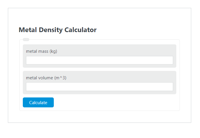 metal density calculator