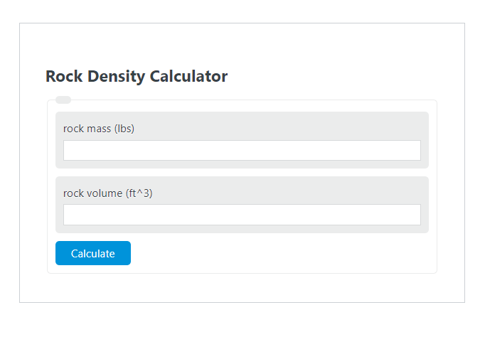 rock density calculator