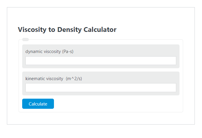 viscosity to density calculator