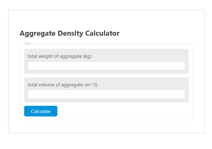 aggregate density calculator