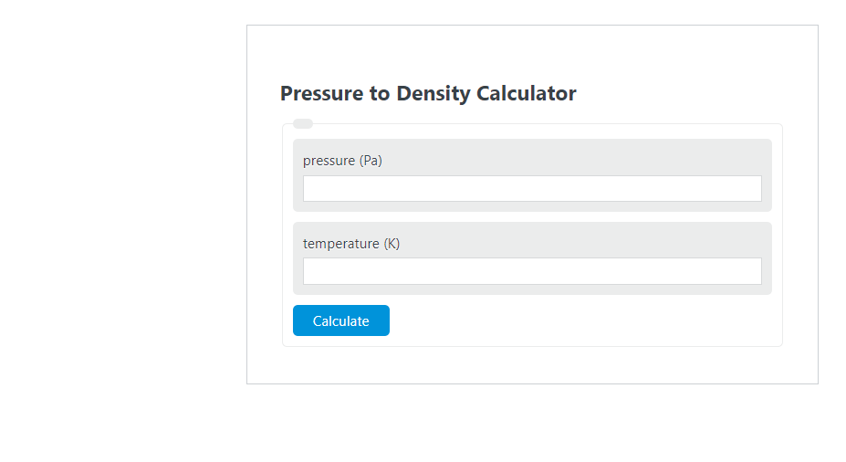 pressure to density calculator
