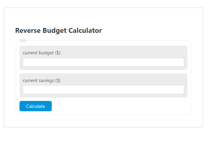 reverse budget calculator