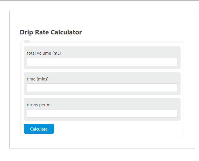 drip rate calculator