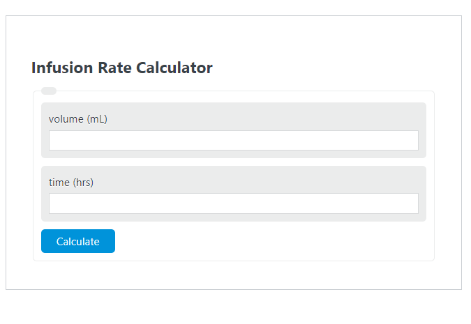 infusion rate calculator