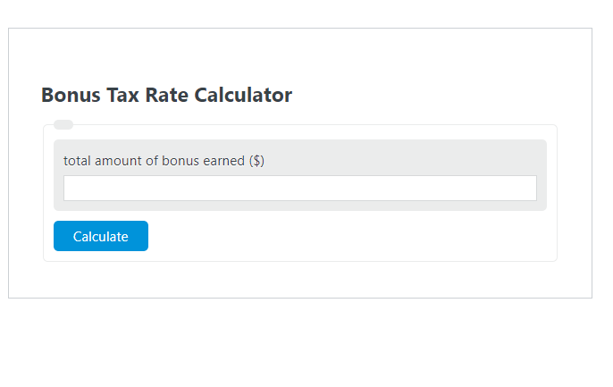 bonus tax rate calculator