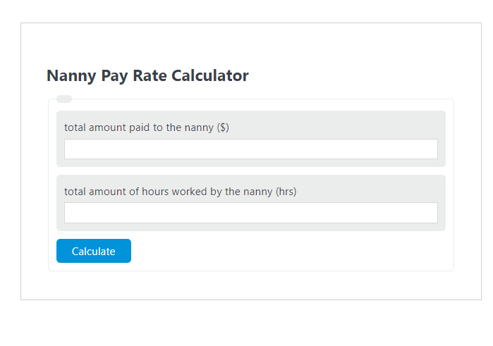 nanny pay rate calculator