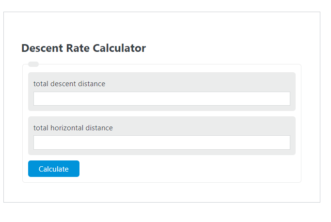 descent rate calculator