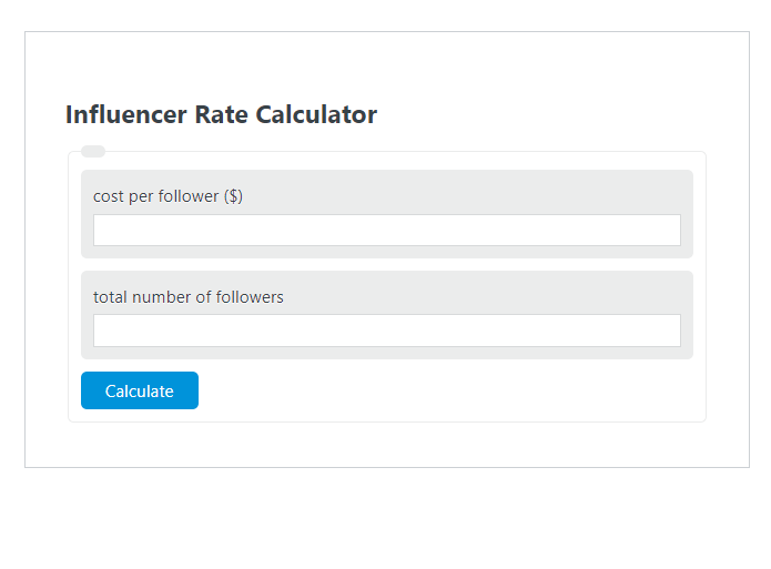 influencer rate calculator