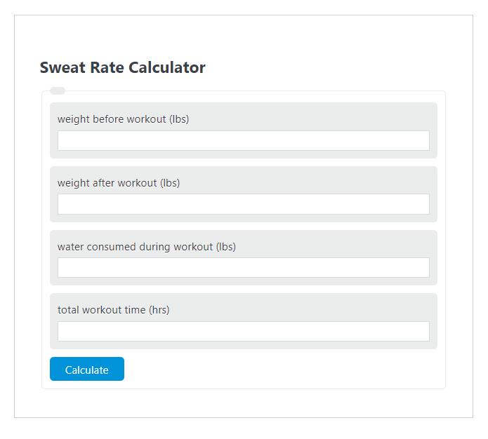 sweat rate calculator