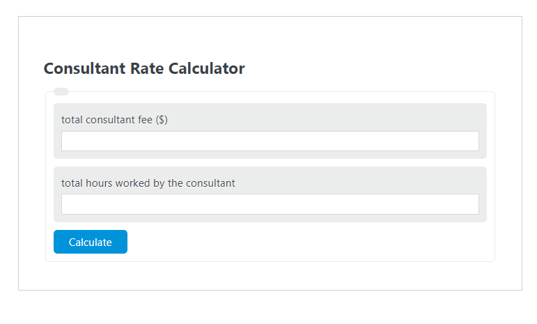 consultant rate calculator