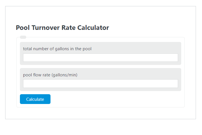 pool turnover rate calculator