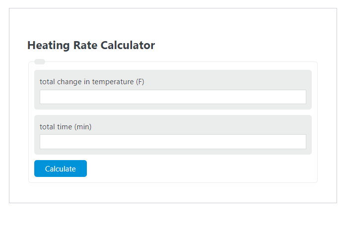 heating rate calculator