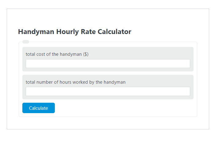 handyman hourly rate calculator