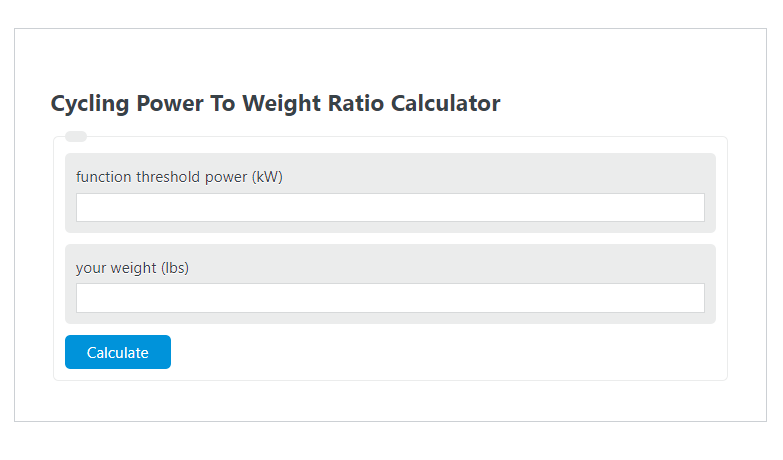 cycling power to weight ratio calculator