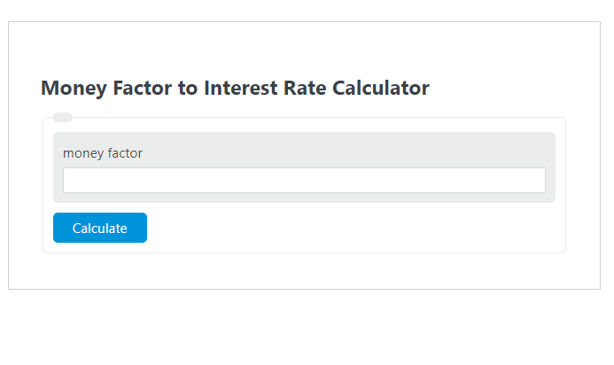 money factor to interest rate calculator