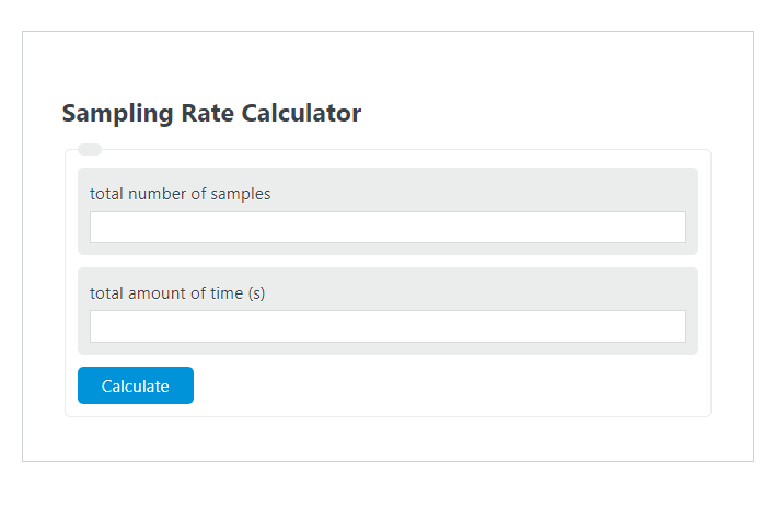 sampling rate calculator