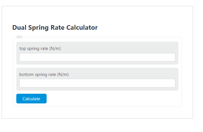 dual spring rate calculator