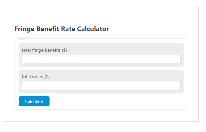 fringe benefit rate calculator