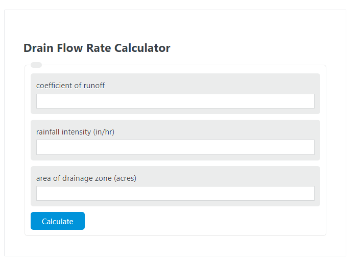 drain flow rate calculator