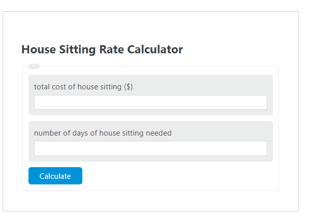 house sitting rate calculator