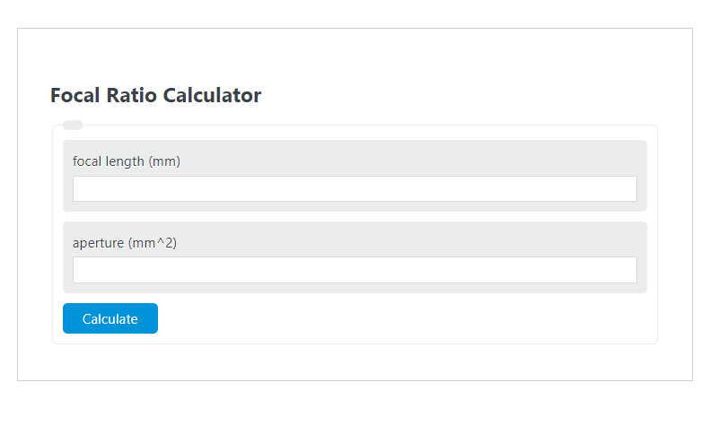 focal ratio calculator