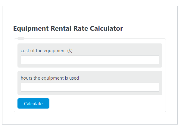 equipment rental rate calculator