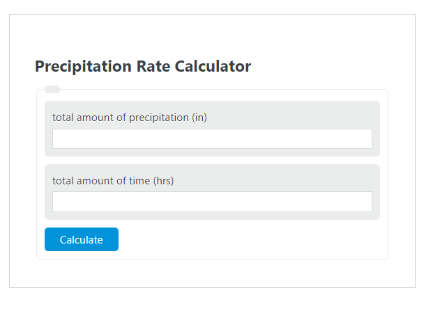 precipitation rate calculator