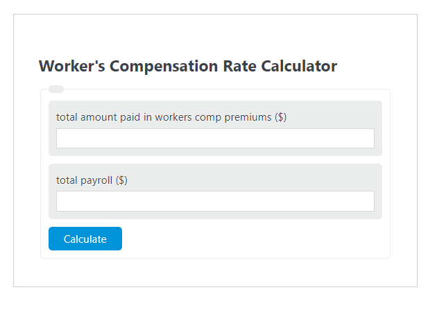 worker's compensation rate calculator