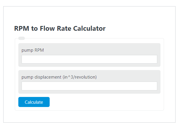 rpm to flow rate calculator