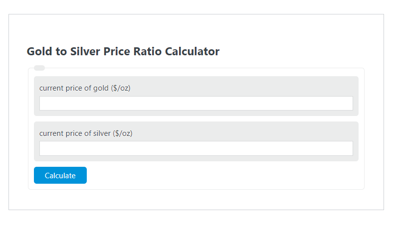 gold to silver ratio calculator