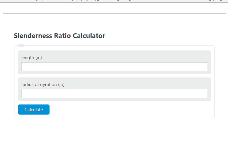 slenderness ratio calculator