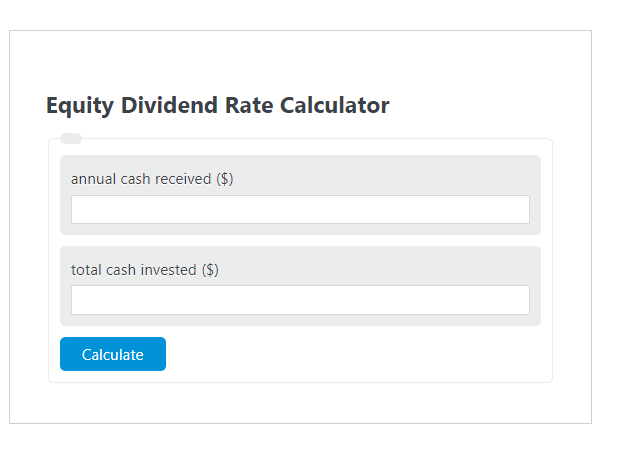 equity dividend rate calculator