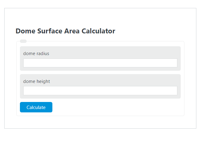 dome surface area calculator