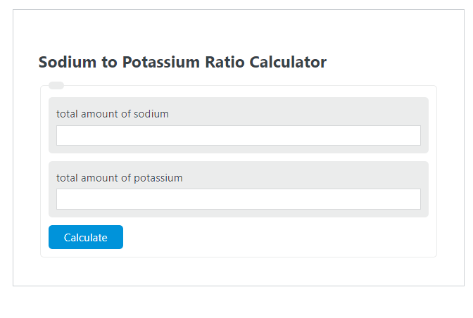 sodium to potassium ratio calculator