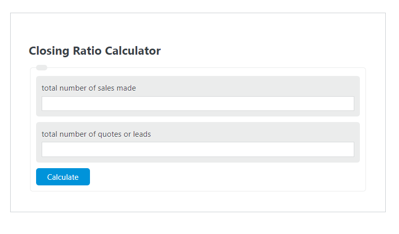 closing ratio calculator