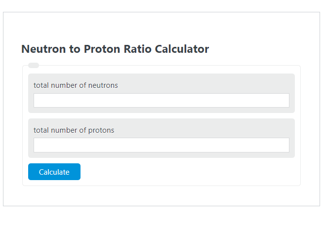 neutron to proton ratio calculator