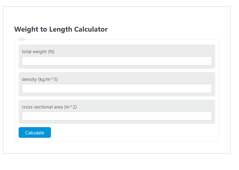 weight to length calculator