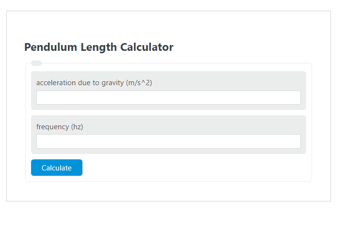 pendulum length calculator