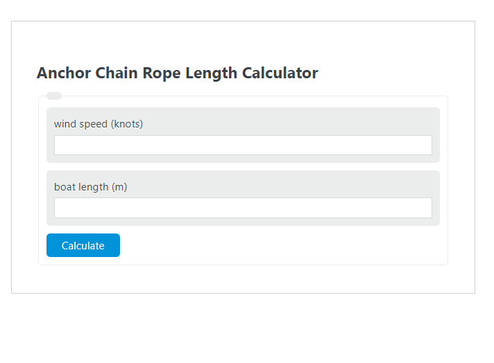 anchor chain rope length calculator