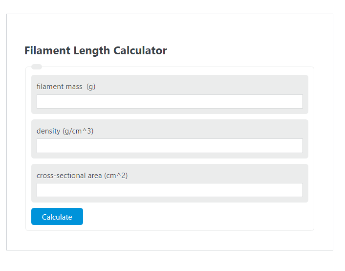 filament length calculator
