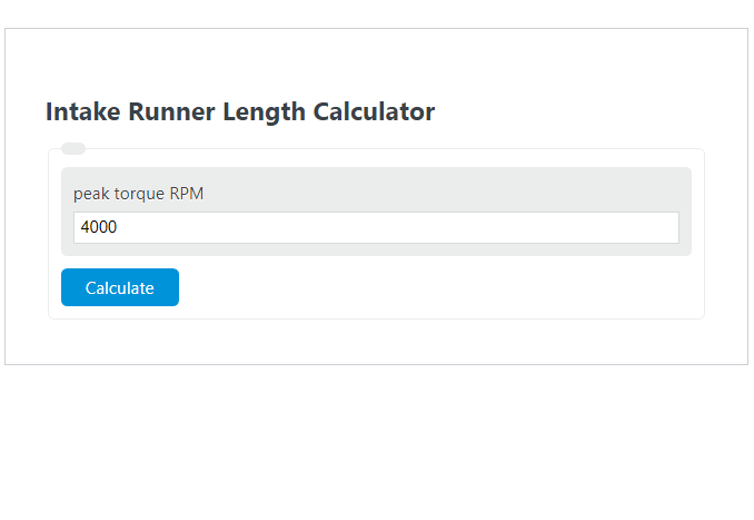 intake runner length calculator