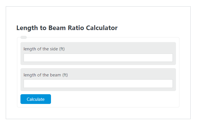 length to beam ratio calculator