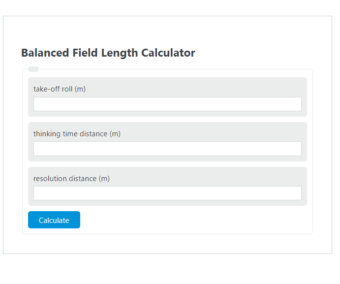 balanced field length calculator