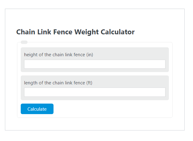 chain link fence weight calculator