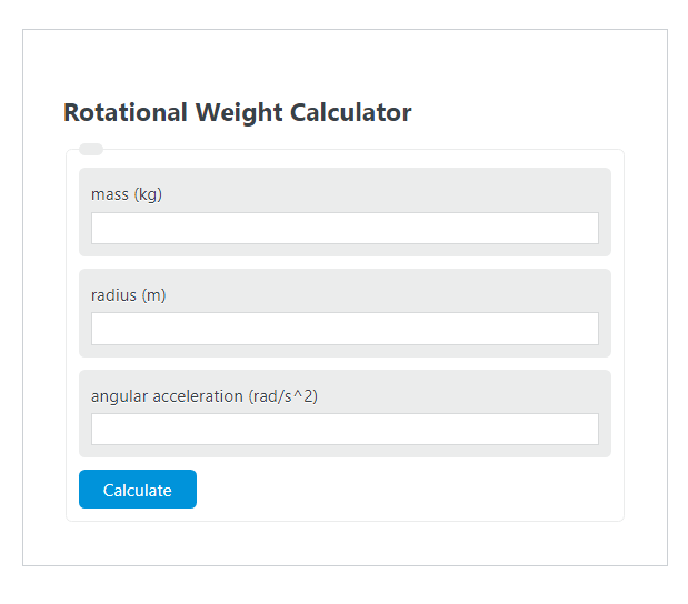 rotational weight calculator