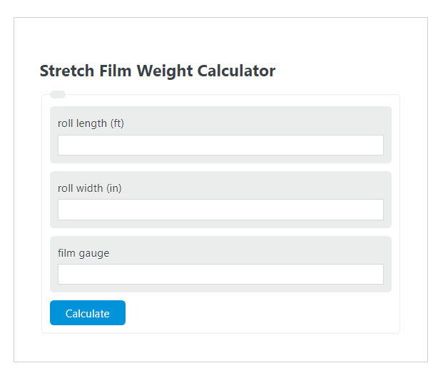 stretch film weight calculator