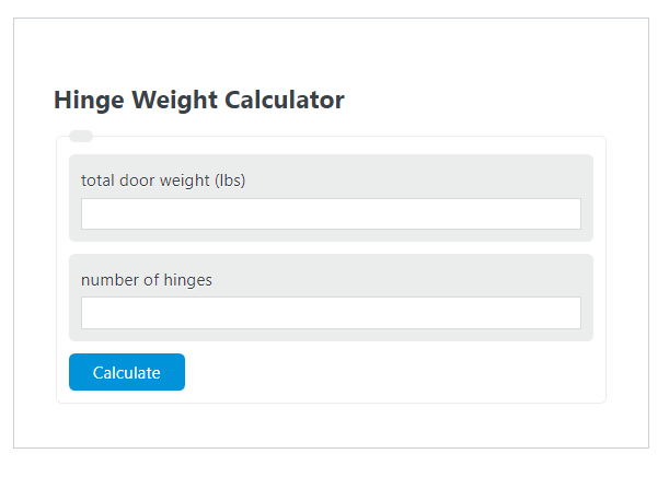 hinge weight calculator
